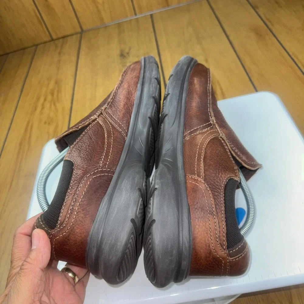 Clarks Bradley Free Tan Tumbled Leather Slip On Loafers Mens 10.5 M Brown